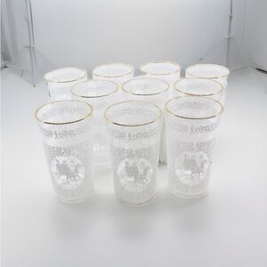Bundle Gold Rim Victorian Hazel Ware Shabby Chic Monticello Vintage Glasses